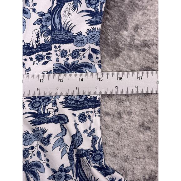 STAUD Wells Dress 10 Womens Blue Toile Cotton Printed Mini - Picture 5 of 8